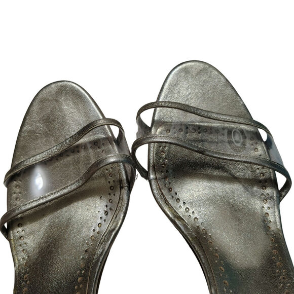 Manolo Blahnik Bronze Leather and Transparent PVC Lavanasa Sandals Size 10.5 - Picture 7 of 12